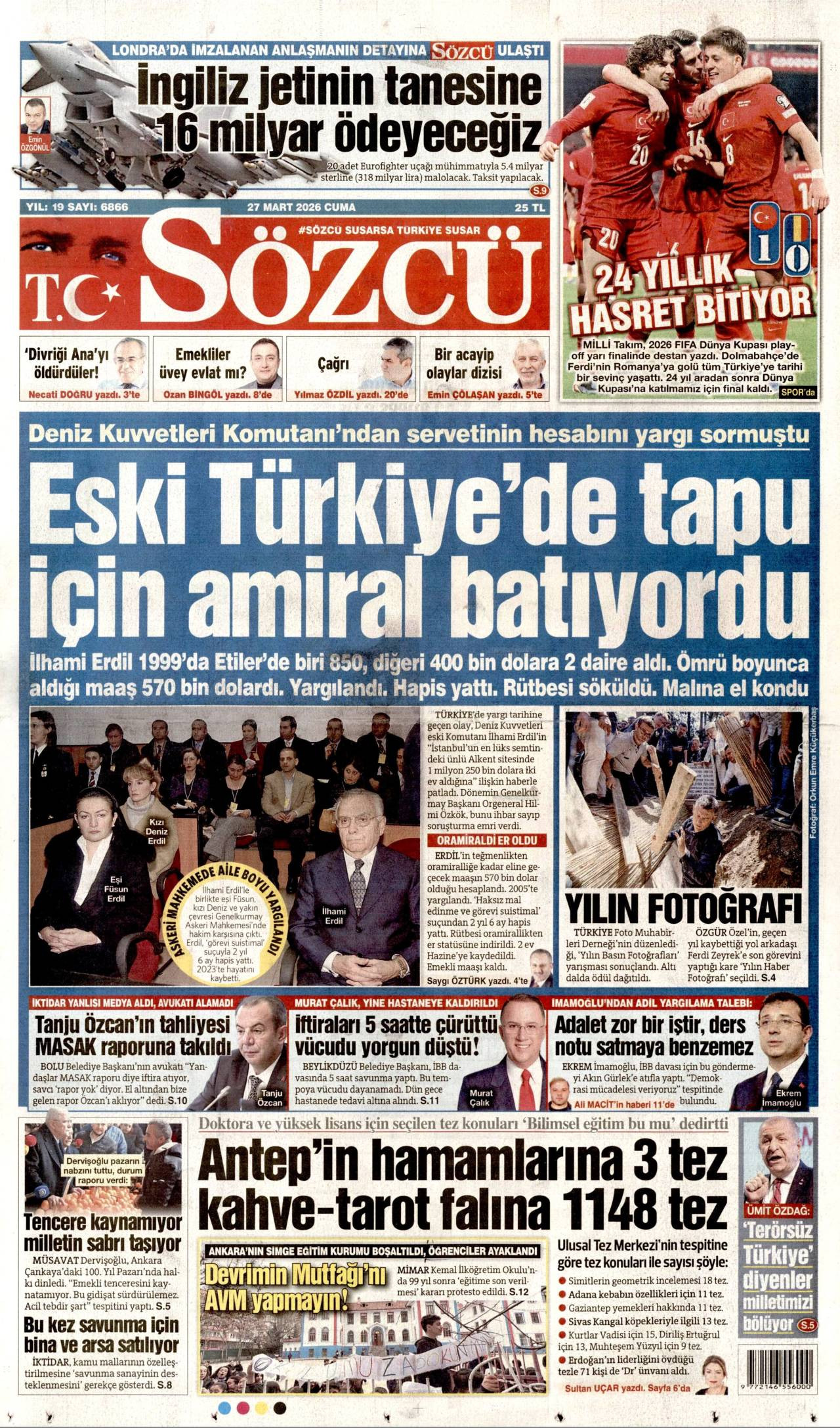 Sözcü Gazetesi Gazete Manşeti
