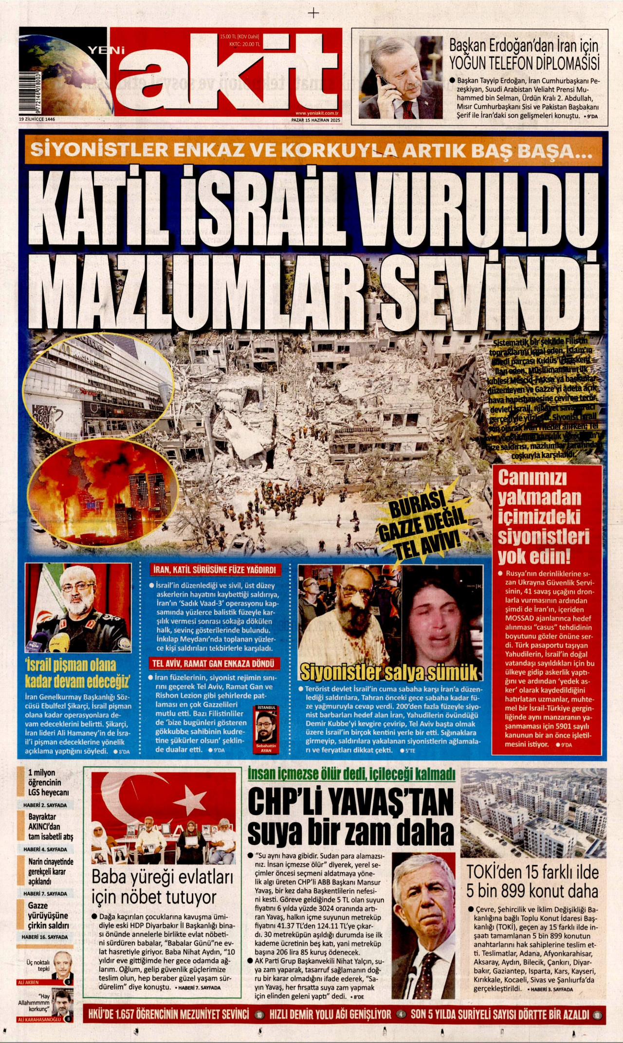 YENİ AKİT Gazete Manşeti